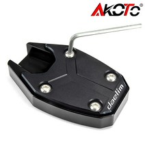 바이크 오토바이 킥 스탠드 풋 사이드 확장 패드 지지판 확대 대림 XQ 125 250 사이클론 RT3, 04 Black-Daelim