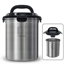 국산 스텐 밀폐뚜껑 음식물쓰레기통 3L