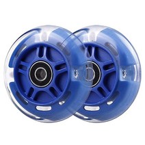WHEELGOO 후면 80mm 라이트 업 화이트 플래시 3륜 아동용 스쿠터 교체 휠 마이크로 글로버 라스쿠타 킥 스쿠터와 호환 가능 2팩 (블루), Blue