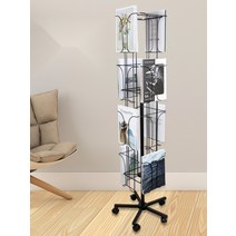 엽서 진열대 꽂이 거치대 회전 매거진 잡지함 우체국, A6블랙