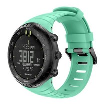 Suunto Core Smartwatch 액세서리 용 금속 걸쇠가있는 교체 손목 스포츠 밴드 부드러운 실리콘 시계, green_For SUUNTO core