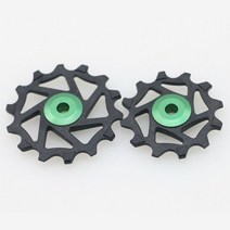 자전거 뒷변속기 풀리 세라믹 베어링 자키 휠 좁은 와이드 12t 14t for sram, 초록