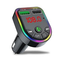 Bluetooth FM Transmitter for Car Radio Receiver Wireless in-Car Bluetooth Adapter Player for Car 7-
