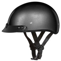 Daytona Helmets 하프 스컬 캡 오토바이 헬멧 DOT 승인 고광택 블랙 L 바이저 포함 USA 미국, Hi-Gloss Black