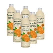 그로브 핸드워시리필 손세정제리필 핸드솝 액체비누 리필 오렌지 앤 로즈마리 384ml GROVE CO. Hydrating Hand Soap Refill Orange Rosemary, 6개