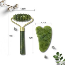 천연 비취 롤러 마사지도구 세트 얼굴 롤러 세트 페이셜 스킨 케어 뷰티 건강 마사지도구, 세트 1_중국