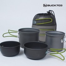 솔캠 1~2인용 스틸 경질 코펠 4종 세트, 혼합색상, 1세트