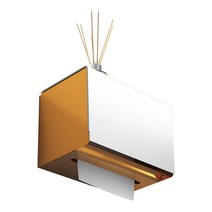 WHYY 공간 알루미늄 티슈 상자 플립 벽 마운트 플래티넘 롤 종이 스토리지 박스 홈 욕실 조직 선반 액세서리, 하나, white gold