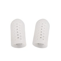 2pcs 발 관리 도구 실리콘 젤 발가락 분리기 들것 발가락 튜브 옥수수 물집 보호기 젤 건막류 발가락 손가락 보호, 하얀