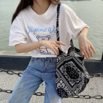 블리콘 페이즐리 에코백 에스닉 히피 데일리 가을 보부상 가방