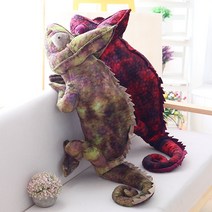 BAZA 파충류 베일드 카멜레온 도마뱀 인형 2종 70-100cm, 1번, 100cm