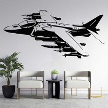 호커 Siddeley 해리어 AV-8 VTOL 파이터 군사 아카데미 하이틴 키즈 무기 팬 홈 침실 장식 비닐 벽 전사 무늬 벽화, 119x57cm, No.15 Red