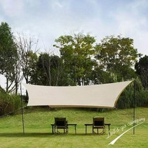 실타프 대형 경량 헥사 백패킹 캠핑 렉타 미니멀 차박 오토캠핑 그늘막 타프, 아이보리 3x5m