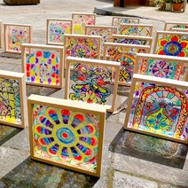 아크릴액자 diy액자 미술학원 액자 만들기 그리기 소품 재료, 20x30CM 옐로우 우드 (더블 아크릴), 다른 크기