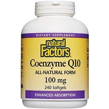 자연적 요인 코엔자임 q10 100mg 에너지 심장 및 항산화 지원을 위한 coq10 보충제 60 소프트젤, 240카운트(1팩)