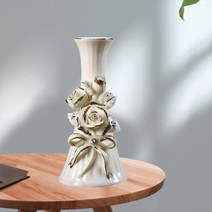꽃병 생화 조화 화병 살아있는 꽃 꽃병 핀치 조각 선반 장 마른 줄 방꾸미기 데코 소품, 03 Gold Rose