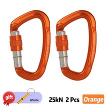 클라이밍 장비 암벽 등반 로프 볼더링 스포츠 XINDA 전문 암벽 등반 Carabiner 25KN 잠금 D 자형 안전 버클 야외 안전 보호 Carabiner 장비, 오렌지 2