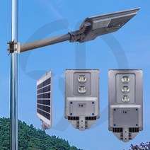 솔까든 태양광 가로등 LED 전등 야외등 일체형 농막 전원주택 고급솔라등 162LED 태양열 에너지 충전 솔라 이면도로 가로등, 3구162LED헤드3M기둥포함