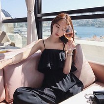 끈나시 프릴 DS 원피스 플라워원피스 하객룩 쉬폰원피스 봄원피스