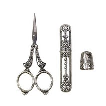 Sewing Tool Kit Sewing Tools Set Includes Embroidery Scissors Metal Needle Case Thimble for Quilt, 1