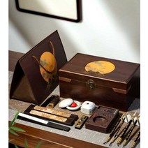 서예도구 붓글씨세트 서예붓 켈리그라피 격자형 벼루, 저녁 산에서 즐거운 낚시를 즐겨보세요.