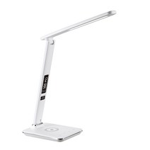 NEXT-125LAMP LED 스탠드 LCD 디스플레이 무선고속충전기능 화이트 브라운 블랙, NEXT-125LAMP-화이트