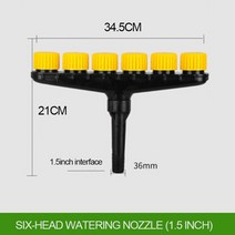 농업용스프링쿨러 잔디 텃밭 클러345 농업 분무기 노즐 홈 정원 물 스프링 농장 야채 관 식물 스프레이 노즐 도구, 6 헤드 1.5인치