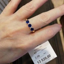 사파이어 반지 585 퍼플 골드 14K 로즈 상감 크리스탈 약혼 여성용 고급 일본과 스타일 쥬얼리