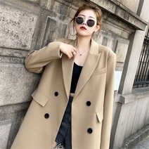 여성 춘추용 루즈핏 자켓 투버튼 정장재킷 오피스룩 데일리룩 WZB032426