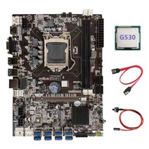 B75 BTC 마디 마더 보드 + G530 CPU + SATA 케이블 + 스위치 케이블 LGA1155 8xPCIE USB 지원 2xDDR3 B75 USB BTC 마더 보드, 01 마더 보드