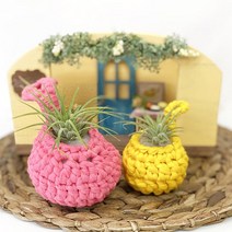 코바늘DIY 코바늘뜨기 행잉화분 만들기 취미키트 코바늘도안 패브릭얀실 물방울바스켓 성인 어르신 초등 취미키트 DIY키트 봄만들기 미술