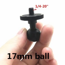 액션캠대여 초미니무선카메라 바디캠 17mm 볼 마운트 더블 소켓 암 클램프 조인트 연결로드 Gopro 액션 카메라 폰용 1/4 quot어댑터 GPS 홀더 액세서리, 06 1pc aluminum ball