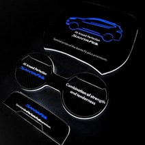 싼타페 DM LED 일러스트 카본 컵홀더도어캐치, LED도어캐치 화이트