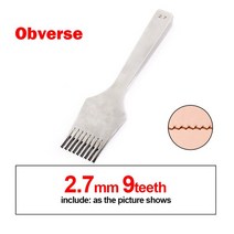 가죽펀칭기 벨트구멍뚫기 DIY 가죽 프렌치 펀칭 도구 바느질 구멍 장치 앞뒤 펀치, 03 Obverse  2.7mm 9T