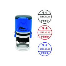 원형 R-542D 42mm 샤이니 날짜스탬프 고무인 자동스탬프, 청보라(기본색)