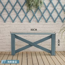 옥상평상 조립식 야외 테라스 베란다 마당 원목 마루 나무 테이블 정원 꾸미기 diy, H (파랑) 울타리 90 x 45