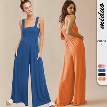 여름 톱 멜빵 점프슈트 캐주얼 와이드 팬츠 통바지