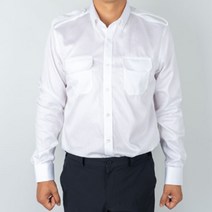 견장 셔츠 와이셔츠 하얀색 파란색