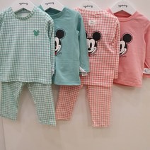 아가방 디즈니콜라보~! *체크미키하트웜3세트* 귀욤 미키~ 가을부터 봄까지 편한 실내복~! #인기상품#