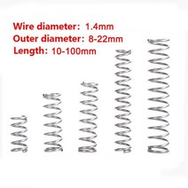 304 스테인레스 스틸 압축 스프링 와이어 직경 1.4mm Y 형 로터 리턴 스프링 SUS 압축 스프링 10 개, 14 100mm_01 1.4mm_03 10mm