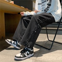 Baiwife 하이 스트리트 스트레이트 청바지