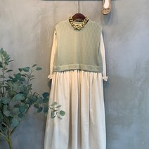씨샵인더룸 / 셀리온 조끼 레이어드 롱 원피스 3color