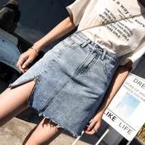 가바바 여성 청스커트 빈티지 지퍼 포인트 데일리 데님 미니스커트 G34083