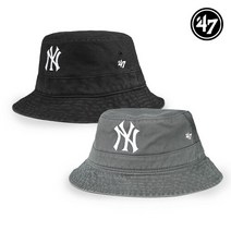 47브랜드 뉴욕양키스 MLB 남녀공용 버킷햇 벙거지 모자 2종택일, 1)B-BKT17GWF-BKF:M