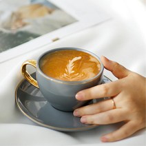 금장 도금 빈티지 커피잔 집들이 선물용 손님맞이, 베이지