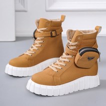 승마부츠가방 승마용품 장비보관 따뜻한 캐주얼 패션 포켓 장식 부츠 여성용 플러시 내부 중간 가을 겨울, 09 E_06 40