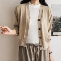 모드제니 [모드제니] 엘리 브이넥 버튼 크롭 가디건 6컬러