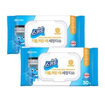 스카트 기름 찌든때 세정 청소 물티슈 캡 30매 2팩, 단품, 단품