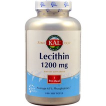 KAL 레시틴 1200mg 100캡슐, 1통, 100정