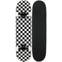 KPC 프로 스케이트보드 컴플리트 블랙 및 레드 체커, Black and White Checker